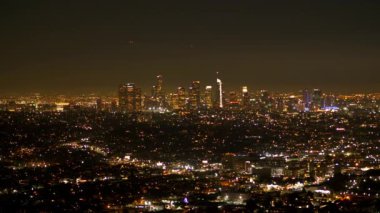 Geceleri Los Angeles - Hollywood Hills 'ten hava manzarası