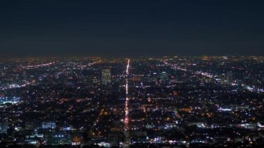 Geceleri Los Angeles - Hollywood Hills 'ten hava manzarası
