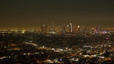 Geceleri Los Angeles - Hollywood Hills 'ten hava manzarası