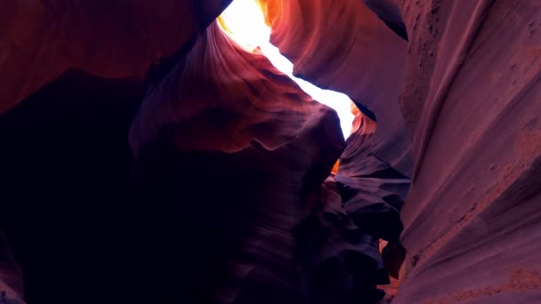 Antelope Canyon - amazing colors of the sandstone rocks — Stock Video