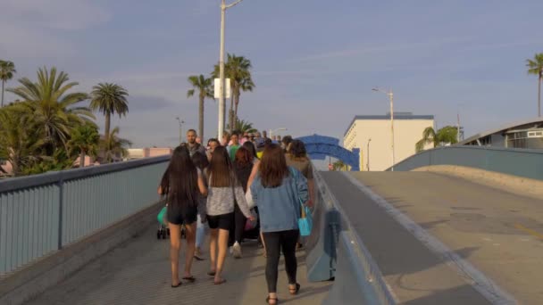 Oprit naar Santa Monica Pier-Los Angeles, Verenigde Staten-29 maart 2019 — Stockvideo