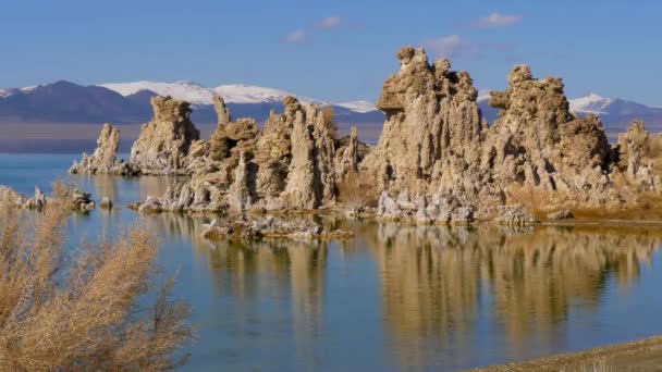 Mono λίμνη με καταπληκτική πύργους Tufa του — Αρχείο Βίντεο