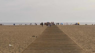 Santa Monica plajına giden yol - LOS ANGELES, ABD - 29 Mart 2019