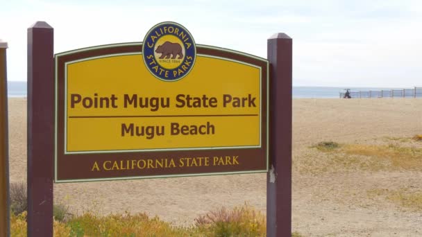 Stranden Mugu vid Point Mugu State Park Malibu - MALIBU, USA - 29 mars 2019 — Stockvideo