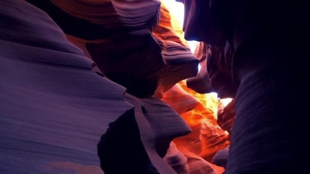 Nedre Antelope Canyon i Arizona - vackraste platsen i öknen — Stockvideo