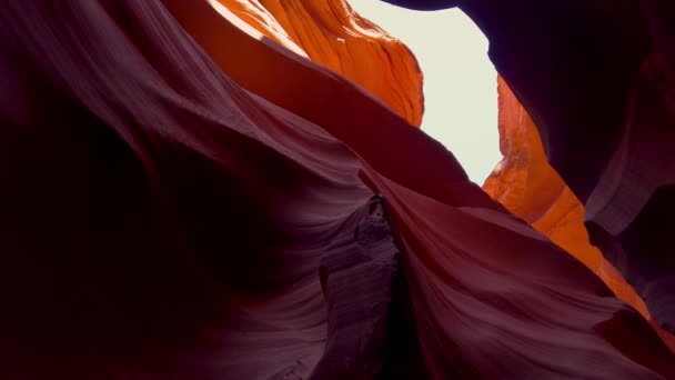 アリゾナ州のアンテロープ・キャニオンの色-旅行写真 — ストック動画