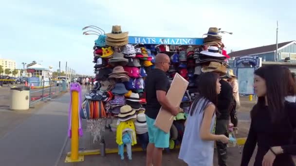 Popular Santa Monica Pier in Los Angeles at Summer - LOS ANGELES, USA - APRIL 1, 2019 — стокове відео