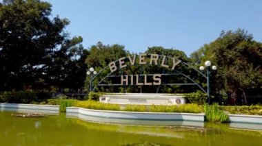 Kaliforniya 'daki Beverly Hills Gardens Parkı - LOS ANGELES, ABD - 1 Nisan 2019