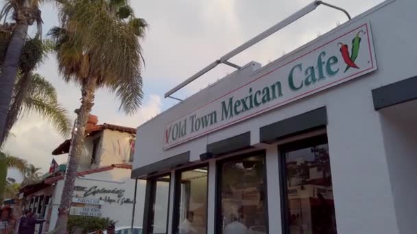 Mexicaanse wijk bij San Diego Old Town - SAN DIEGO, Verenigde Staten - APRIL 1, 2019 — Stockvideo