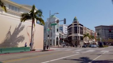 Beverly Hills 'teki Rodeo Drive' a gidiyoruz. LOS ANGELES, ABD - 1 Nisan 2019