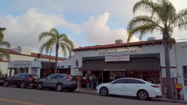 Vue de rue à San Diego Old Town - SAN DIEGO, USA - AVRIL 1, 2019 — Video