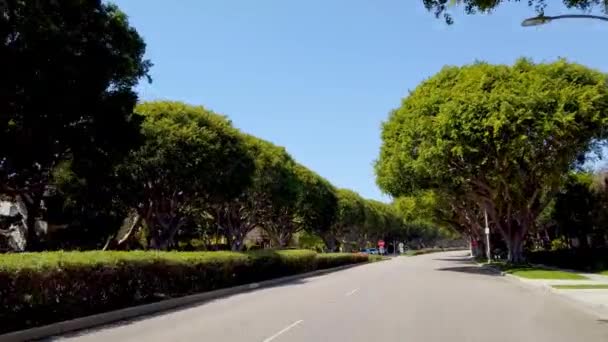 Autofahrt durch Beverly Hills Kalifornien - LOS ANGELES, USA - 1. April 2019 — Stockvideo