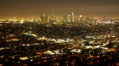 Gece Los Angeles şehri zaman atlamalı çekim