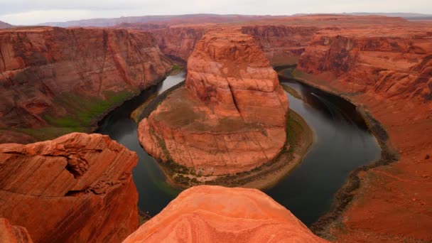 Panoramica sulla curva a ferro di cavallo in Arizona — Video Stock