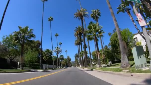 Kör genom Beverly Hills - LOS ANGELES. USA - 18 mars 2019 — Stockvideo