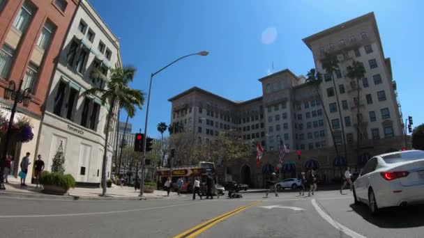 Beverly Wilshire Hotel en Beverly Hills - LOS ANGELES. Estados Unidos - 18 de marzo de 2019 — Vídeos de Stock