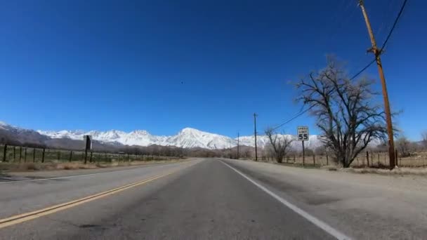 POV Drive på Inyo County och Yosemite i Kalifornien — Stockvideo