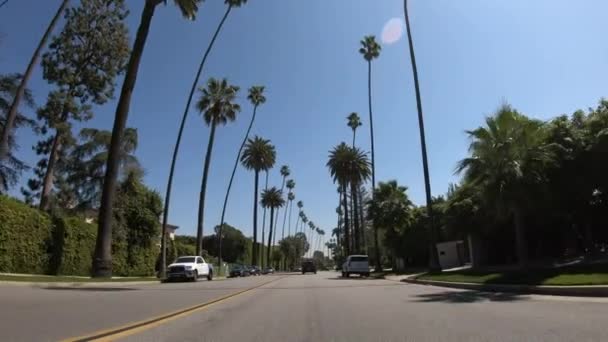 ビバリーヒルズPOVドライブ- LOS ANGELES。アメリカ- 2019年3月18日 — ストック動画