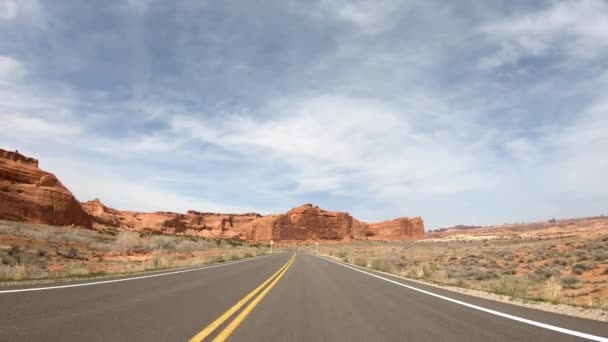 Drive through Arches National Park in Utah — Stock Video