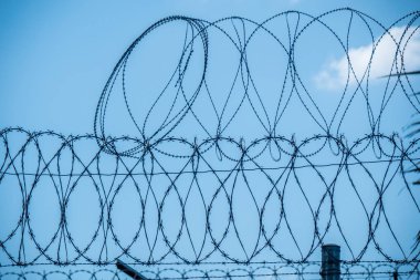 Meksika Sınırında Barbwire çit - seyahat fotoğrafçılığı
