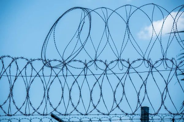 Meksika Sınırında Barbwire Çit Seyahat Fotoğrafçılığı — Stok fotoğraf