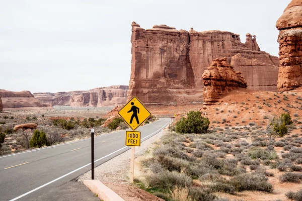 Rota Cênica Através Parque Nacional Dos Arcos Utah Viagens Fotografia — Fotografia de Stock