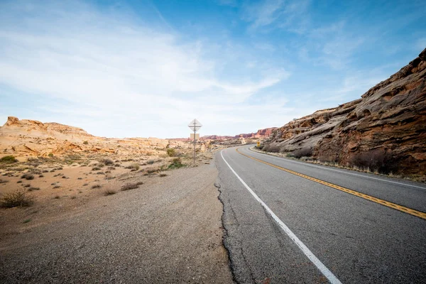 Camino Través Del Desierto Utah Fotografía Viaje — Foto de Stock