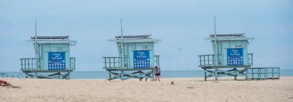 Lifeguard Tornyok Venice Beach Kalifornia Egyesült Államok Március 2019 — Stock Fotó