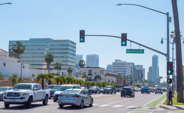 Beverly Hills Santa Monica Bulvarı Sokak Manzarası California Amerika Birleşik — Stok fotoğraf