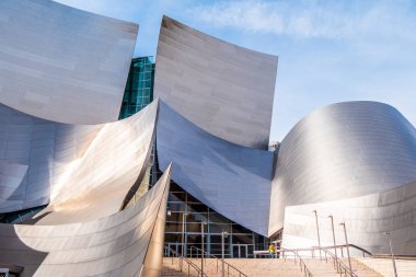 Los Angeles Disney Concert Hall modern mimarisi - Kaliforniya, Amerika Birleşik Devletleri - 18 Mart 2019