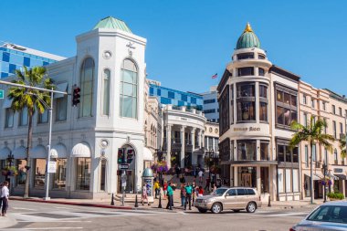 Via Rodeo sokak köşesi Beverly Hills Rodeo Drive - California, Amerika Birleşik Devletleri - 18 Mart 2019