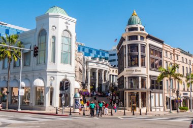 Via Rodeo sokak köşesi Beverly Hills Rodeo Drive - California, Amerika Birleşik Devletleri - 18 Mart 2019