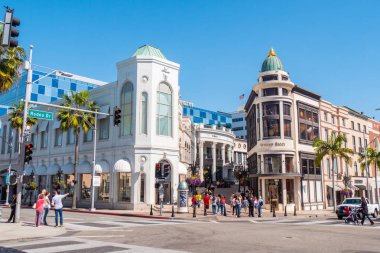 Beverly Hills Rodeo Drive sokak görünümü - California, Amerika Birleşik Devletleri - 18 Mart 2019
