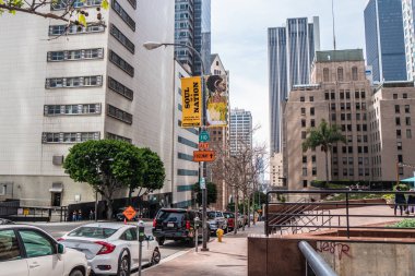 Los Angeles Downtown sokak görünümü - Kaliforniya, Amerika Birleşik Devletleri - 18 Mart 2019