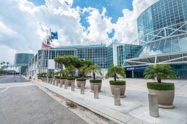 Los Angeles Convention Center - CALIFORNIA, UNITED STATES - MARCH 18, 2019 clipart