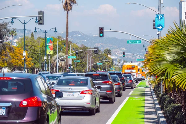 Vista Calle Santa Monica Boulevard Beverly Hills California Estados Unidos — Foto de Stock