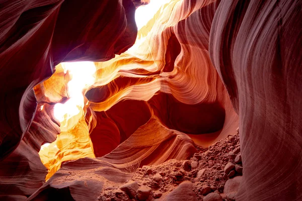 Böjda Sandstensformationer Vid Antelope Canyon Fotografi — Stockfoto