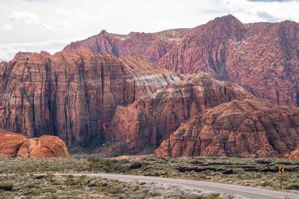 Ruta Panorámica Través Snow Canyon Utah Fotografía Viajes — Foto de Stock