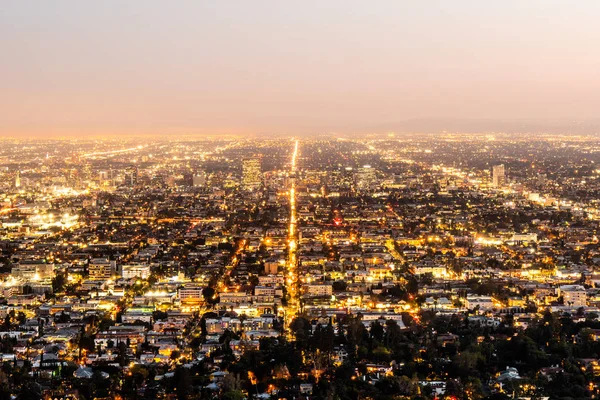 ロサンゼルスの夜景 航空写真 旅行写真 — ストック写真