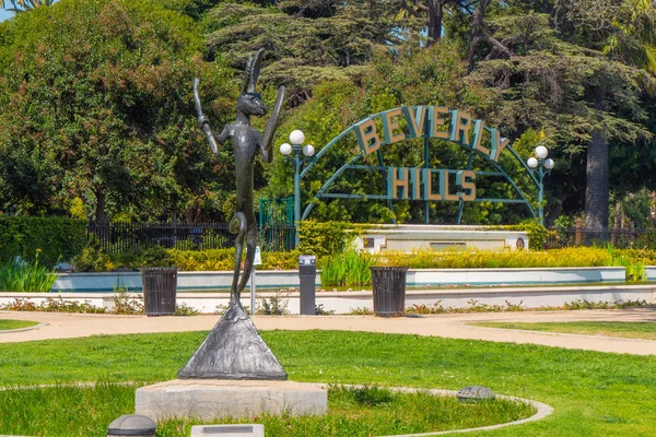 Beverly Hills Sign Santa Monica Blvd California United States March — Stock Photo, Image