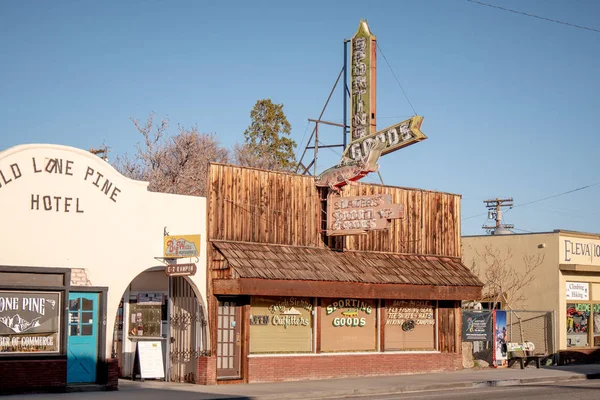 Antiguos Edificios Madera Histórico Pueblo Lone Pine Lone Pine Estados — Foto de Stock