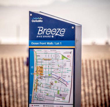 Santa Monica Ocean Front Walk'ta Breeze Bike Paylaş - Los Angeles, Abd - 29 Mart 2019
