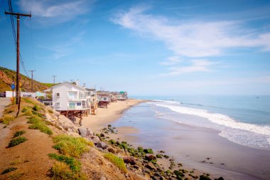 Pasifik Sahil Otobanı Malibu Plajı - MALIBU, ABD - 29 Mart 2019