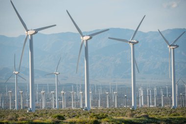 Palm Springs 'in yel değirmeni parkı - CALIFORNIA, ABD - 18 Mart 2019