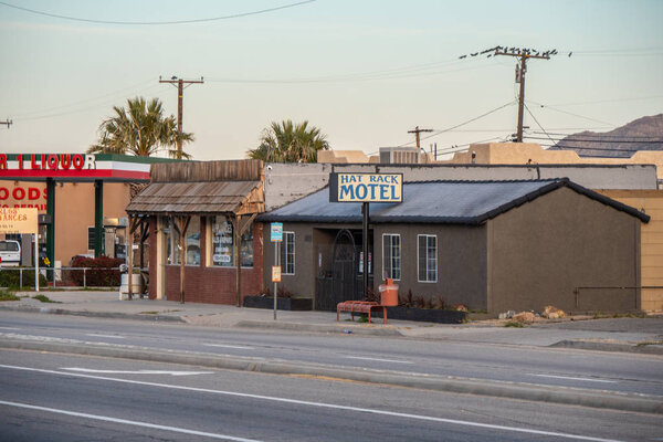 Small village at Yucca Valley in the Morongo Canyon - CALIFORNIA, USA - MARCH 18, 2019