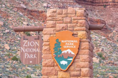 Utah 'taki Zion Canyon Ulusal Parkı - UTAH, ABD - 20 Mart 2019