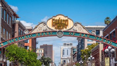 San Diego 'daki Gaslamp Quarter - CALIFORNIA, ABD - 18 Mart 2019