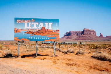 Utah sokak tabelasına hoş geldiniz - UTAH, ABD - 20 Mart 2019