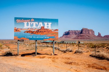 Utah sokak tabelasına hoş geldiniz - UTAH, ABD - 20 Mart 2019