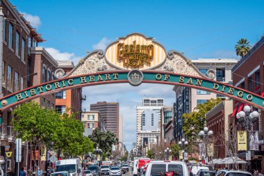 San Diego 'daki Gaslamp Quarter - CALIFORNIA, ABD - 18 Mart 2019